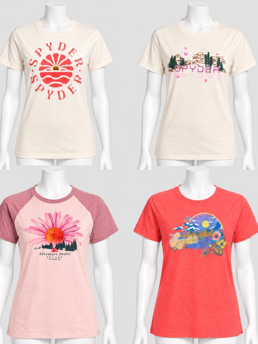 Spyder Graphic Shirt / Tee / T-Shirt - NWT Womens Medium (4-Pack) - #49991-N8